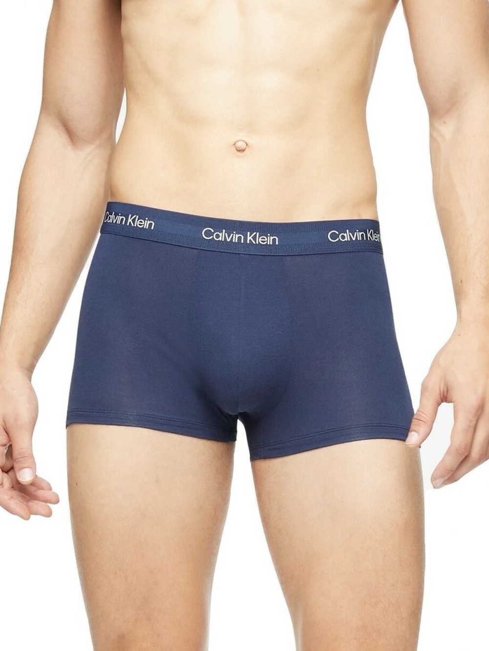 Calvin Klein Navy Boxer Briefs with Logo Waistband
